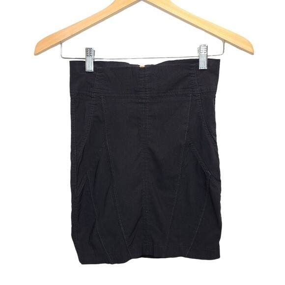 TRF Black Pencil Bodycon Zip Office Skirt US 4 Eur 36 - Picture 1 of 6